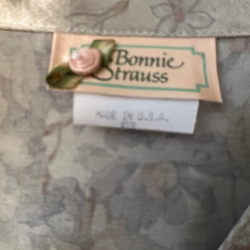 Bonnie Strauss Vintage 80s Satin Button Front Shirt Chiffon Dress With Slip Sz 8 - Picture 8 of 13